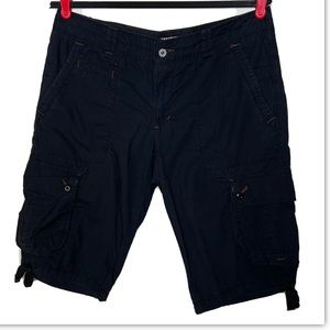 Polo Jeans Size 10 Black Cargo Capri Pants Y2K